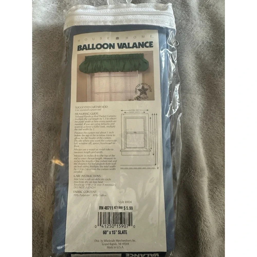 House & Home Balloon Valance Blue‎ 60